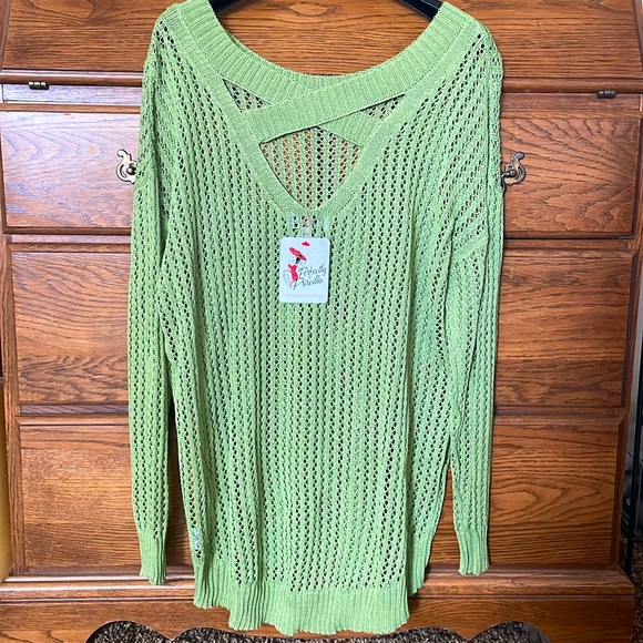 Perfectly Priscilla Green Sweater size Small NWT - Picture 3 of 7